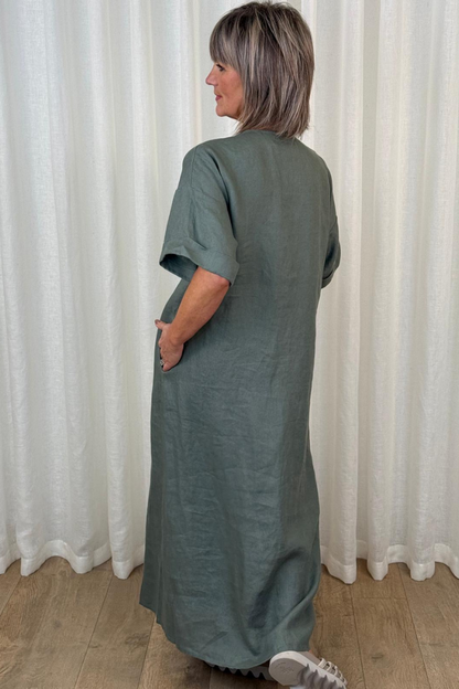 Inwear Solina Agave Green Linen Dress