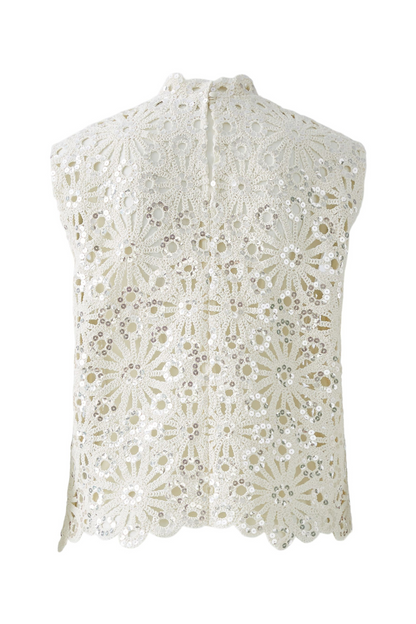 Oui Biscuit Sleeveless Crochet Top