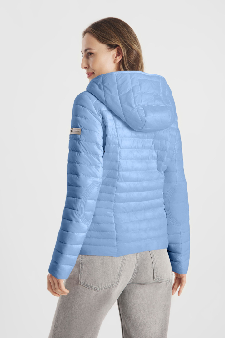 FF Blue Faux Down Hooded Jacket