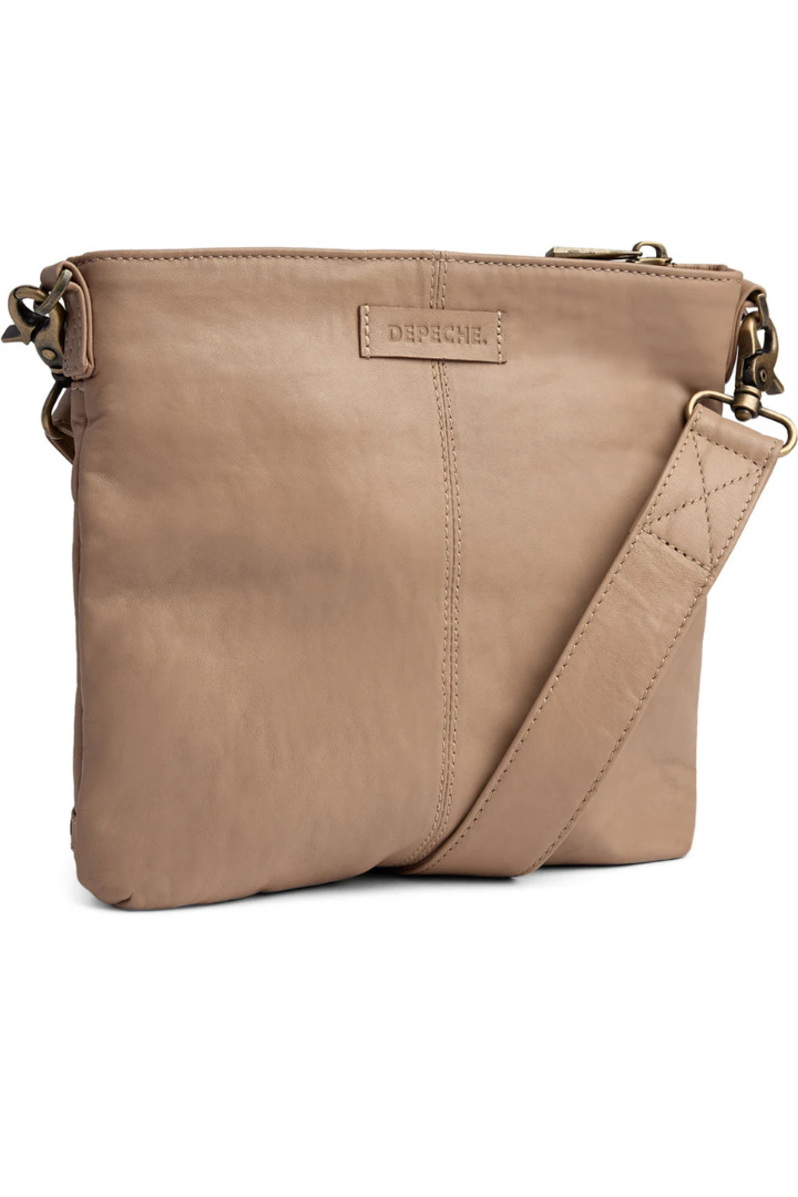 Depeche Latte Cross Body Bag /Front Pockets