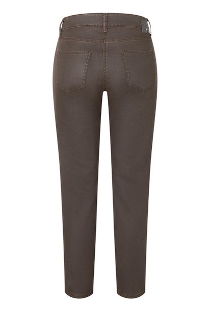 Mac Slim Truffle Brown Coated Jeans