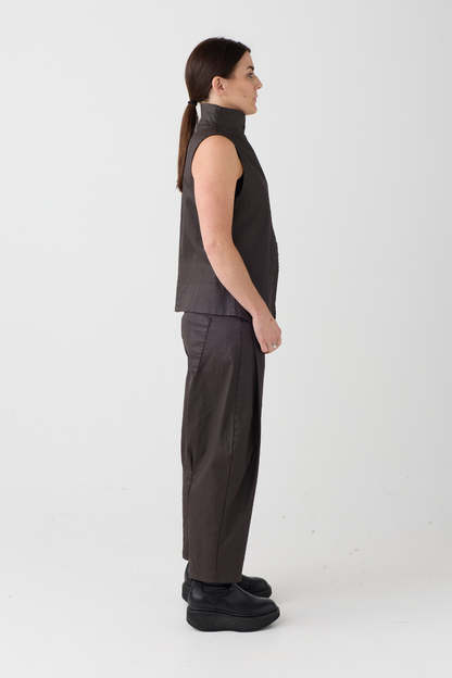 Lurdes Bergada Brown Coated Trouser 300