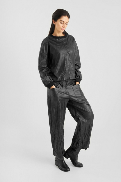 Elsewhere Black Round Shaped Trousers