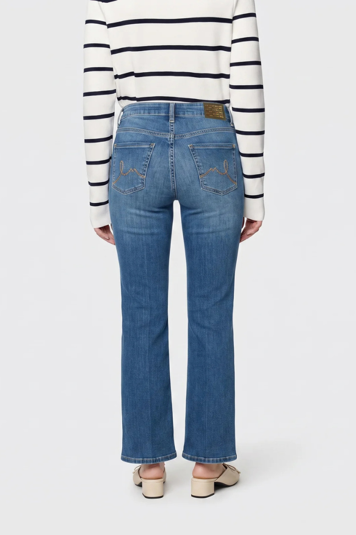 Mac Laura Mid Blue Wash Flared Leg Jeans