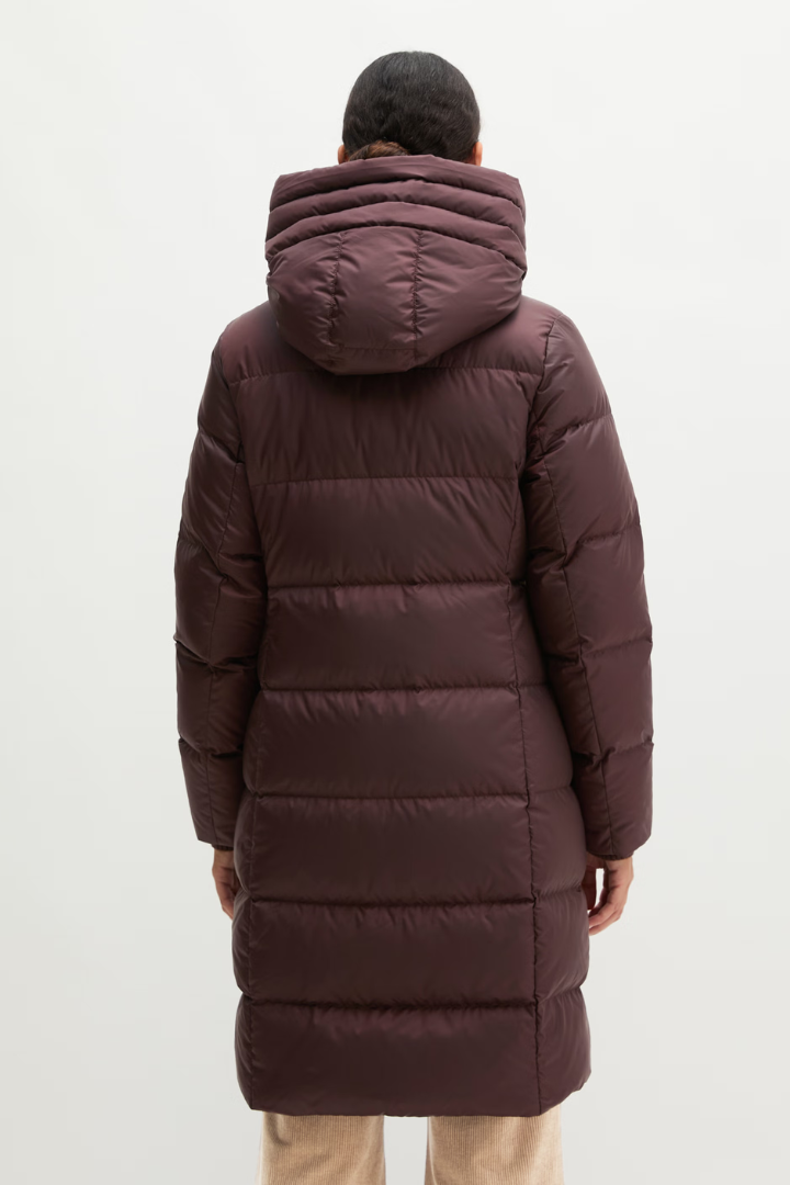 Marc O'Polo Black Cherry Hooded Longline Coat