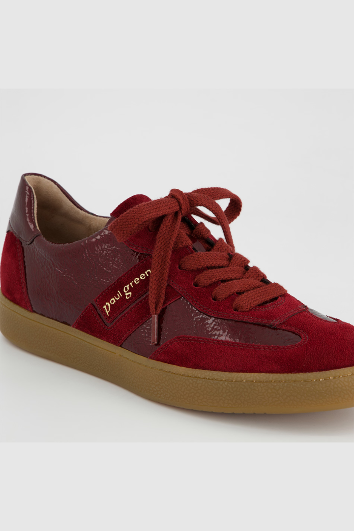Paul Green Wine Suede/Sport Lack Trainers