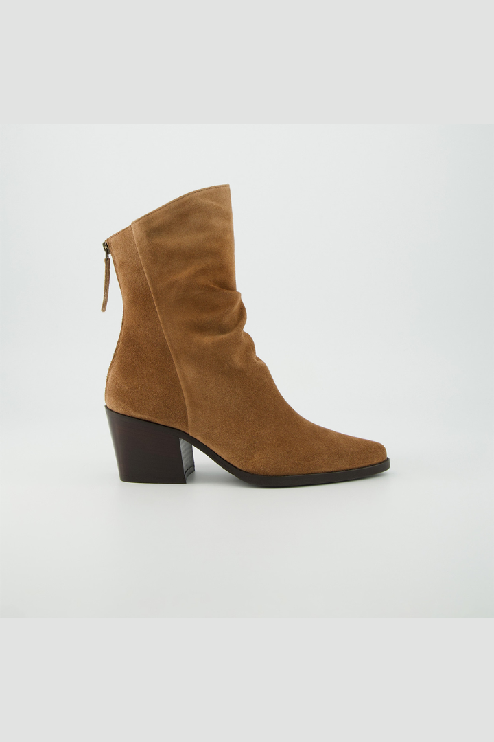 Paul Green Nut Soft Suede Heeled Boot