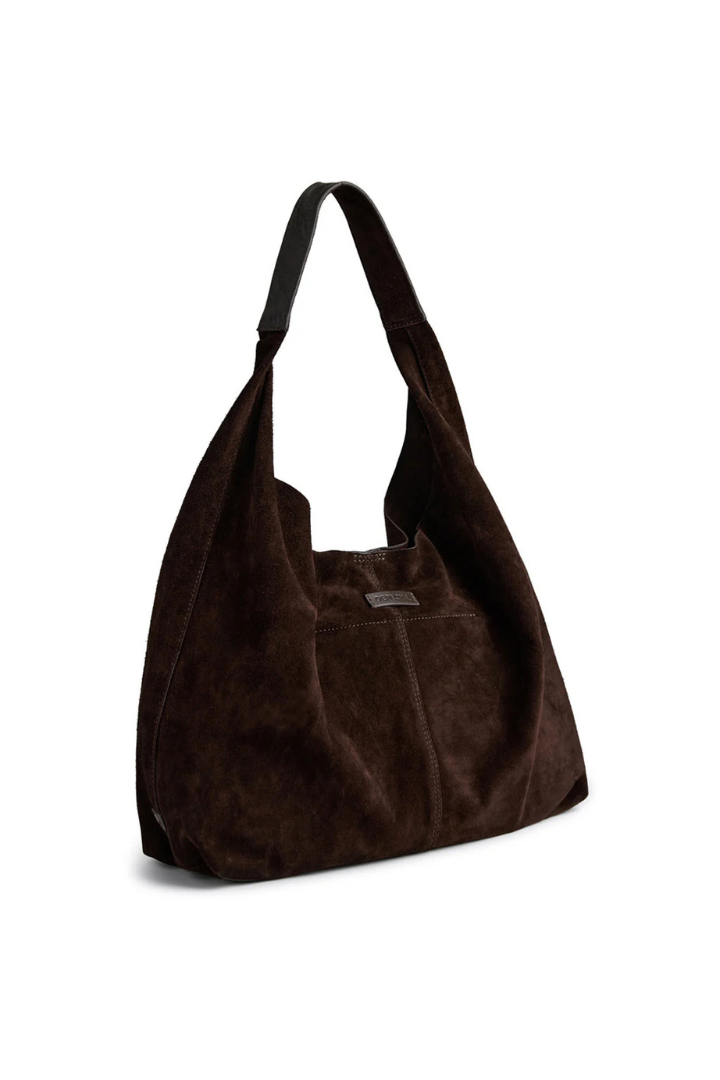 Depeche Chocolate Suede Shopper Bag