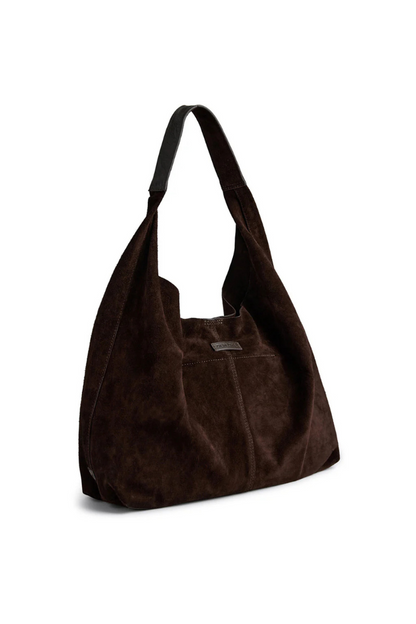 Depeche Chocolate Suede Shopper Bag