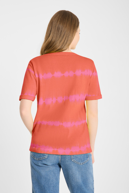 FF Tiger Orange SS Knit Top