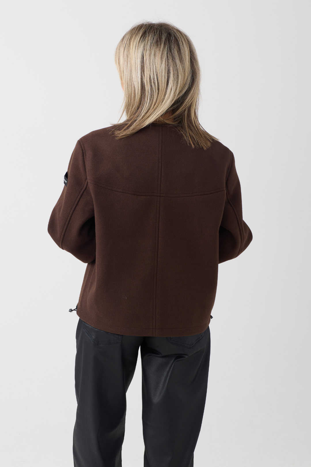 FF Brown/Black Hooded Wool Jacket