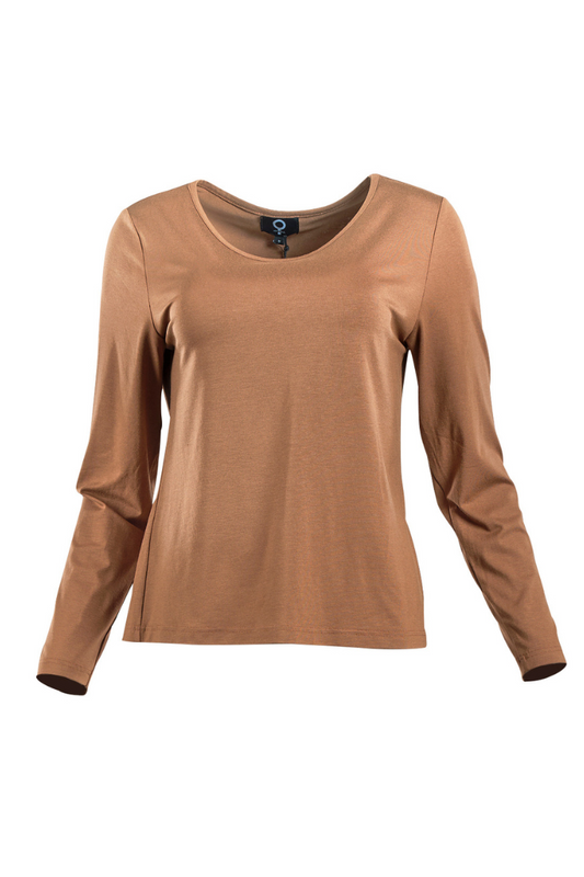 My Soul Jersey Cognac Top /Scooped Neckline