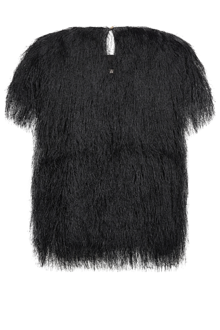 Mos Mosh Brim Black Faux Fur T-Shirt