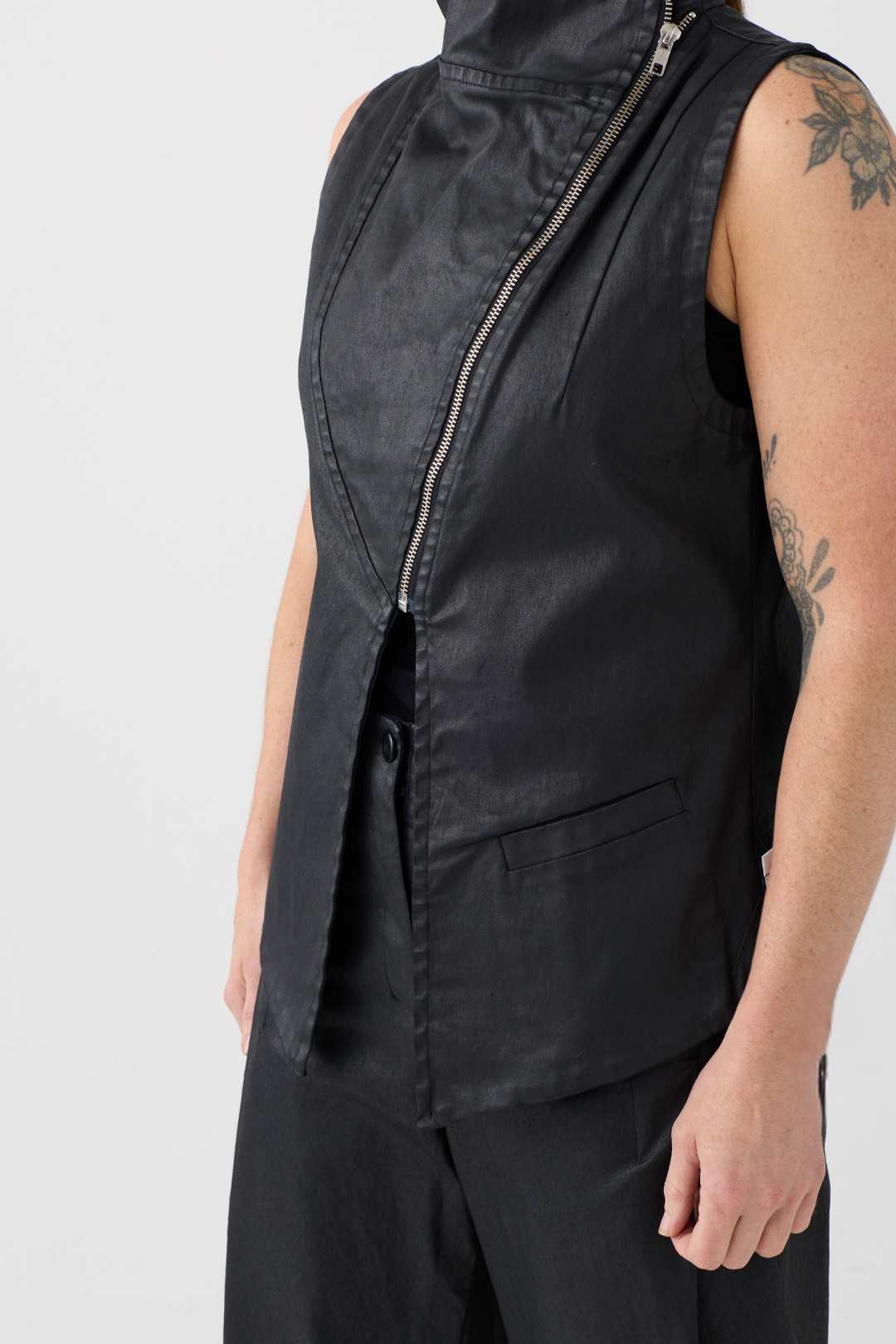 Lurdes Bergada Black Coated Waistcoat 280
