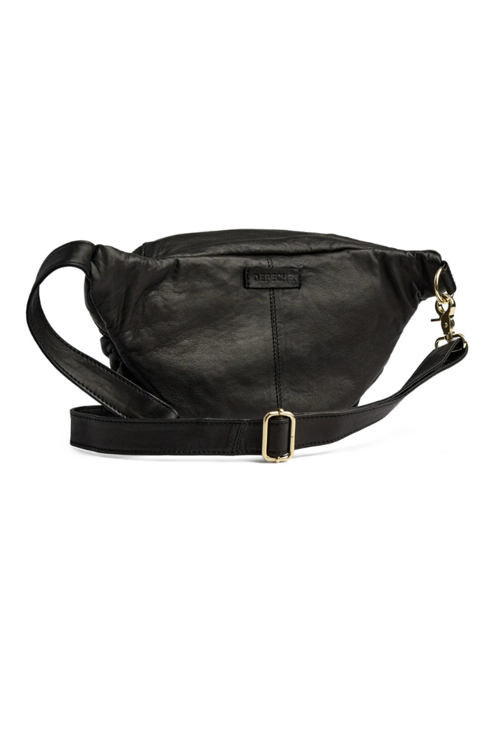 Depeche Black Ruched Bumbag