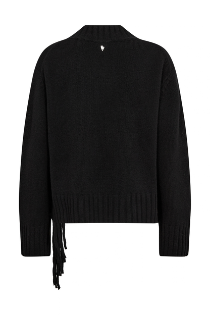 Mos Mosh Eshala Black Fringe V-Neck Jumper