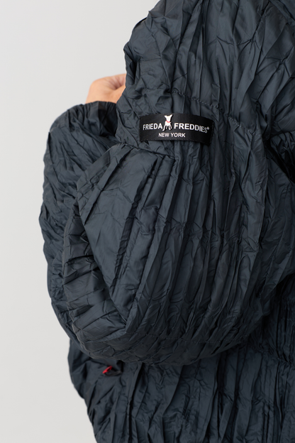FF Off Black Faux Down Gathered Jacket