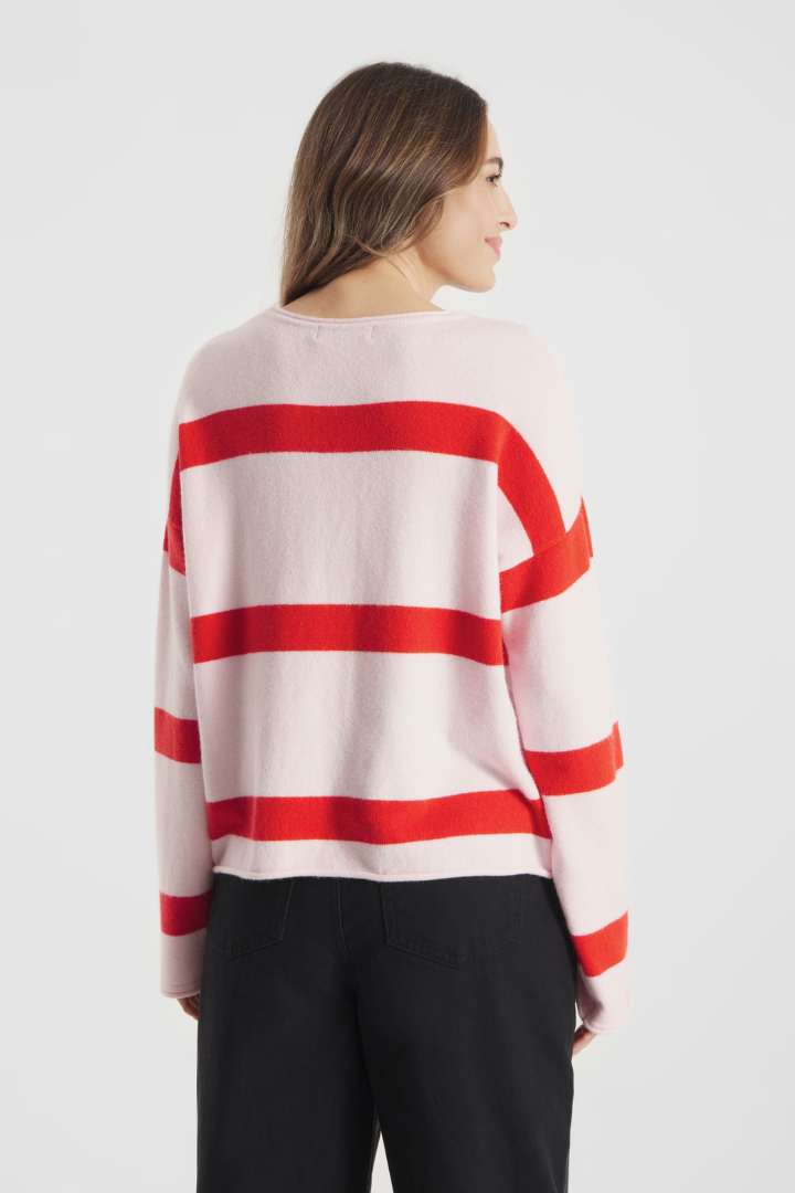 FF Pink/Red Stripe Jumper