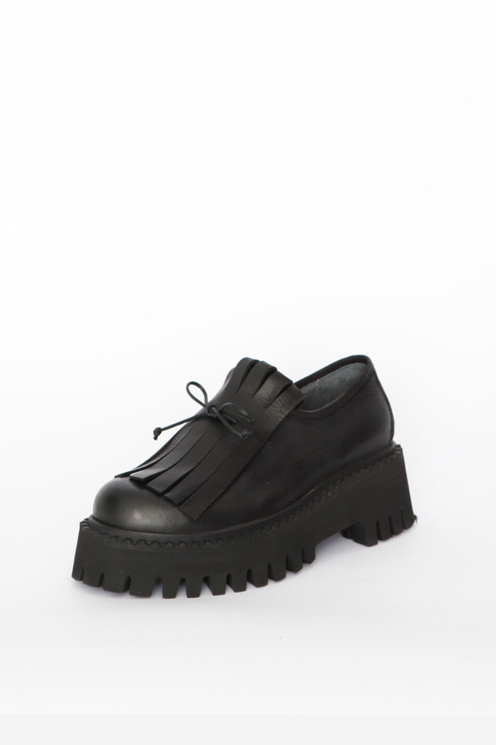 Lofina Black Fringe/Lace Shoe