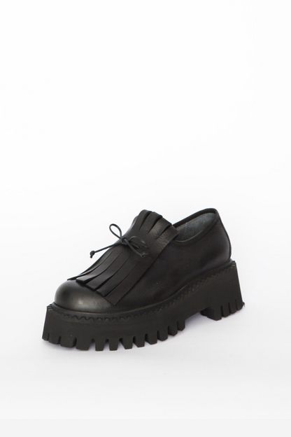 Lofina Black Fringe/Lace Shoe