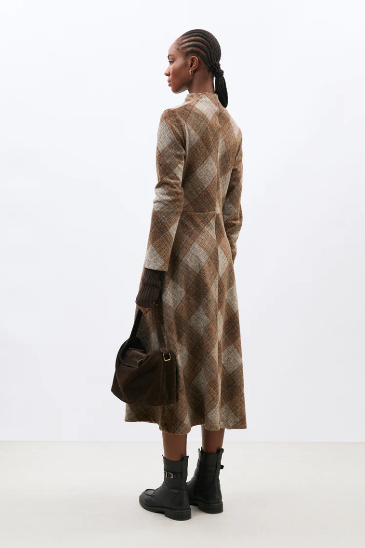 Humility MINORI Camel Plaid Dress