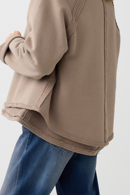 Kedziorek Taupe Dipped Hem Jacket 5554JL