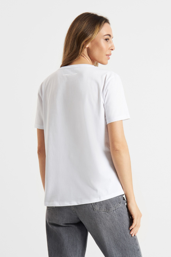 FF White Flamingo Print T-Shirt
