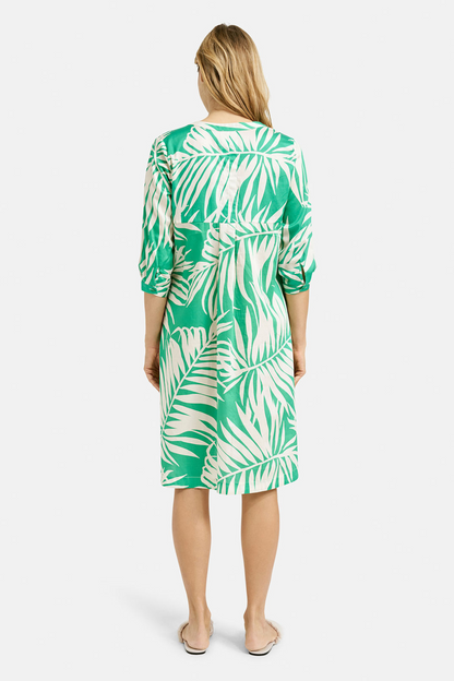 Milano Apple Leaf Print V-Neck Dress