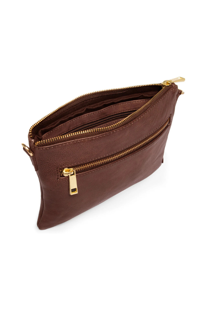 Depeche Brandy Leather Clutch Bag