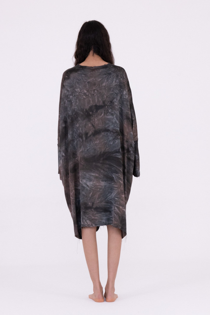 Sanctamuerte Bengal Brown Batwing Shirt Dress