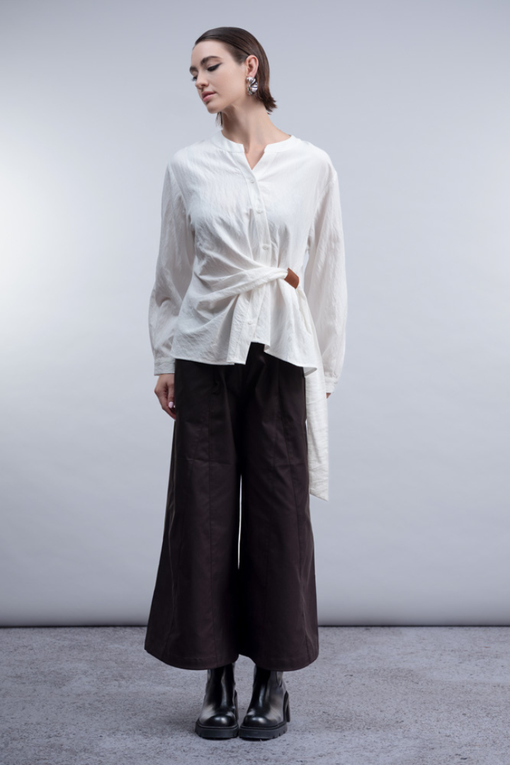 Haako White Pull-Through Detail Blouse H2028