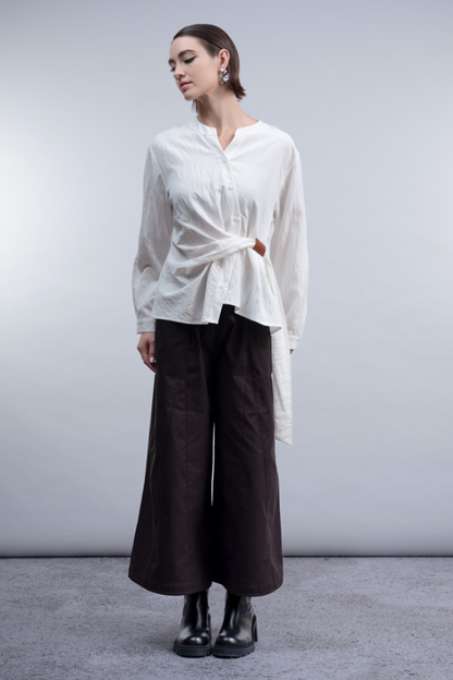 Haako White Pull-Through Detail Blouse H2028