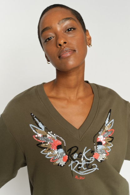 Mos Mosh Cosette Olive Night Sweatshirt