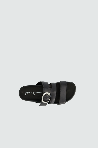 Paul Green Black/Silver Buckle Sandal