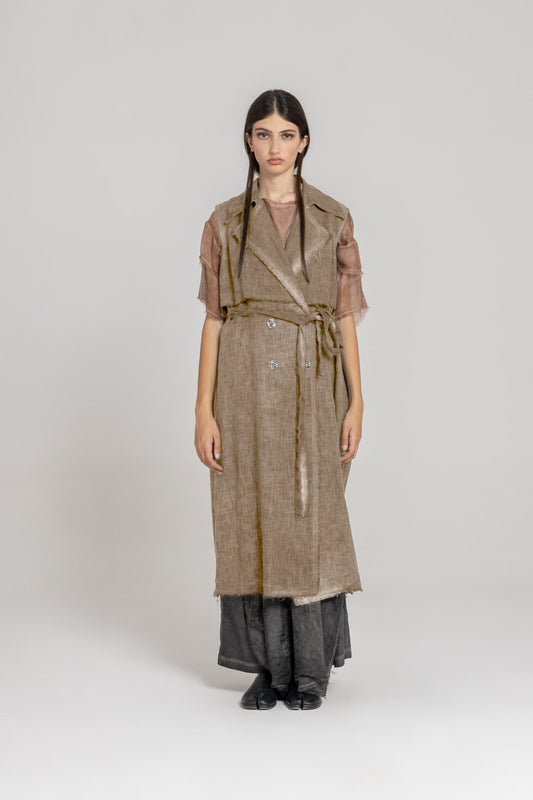 Sanctamuerte Sand Shell Maxi Waistcoat