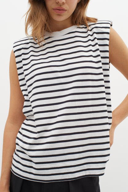InWear Emmi Black & White Stripe T-Shirt