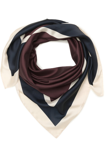 Part Two Namira Tawny Port/Dark Navy Scarf
