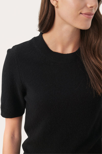 Part Two Everlotta Black Cashmere Short Sleeve Jumper