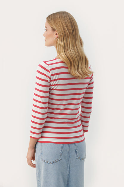 Part Two Emel Claret Red Stripe Top