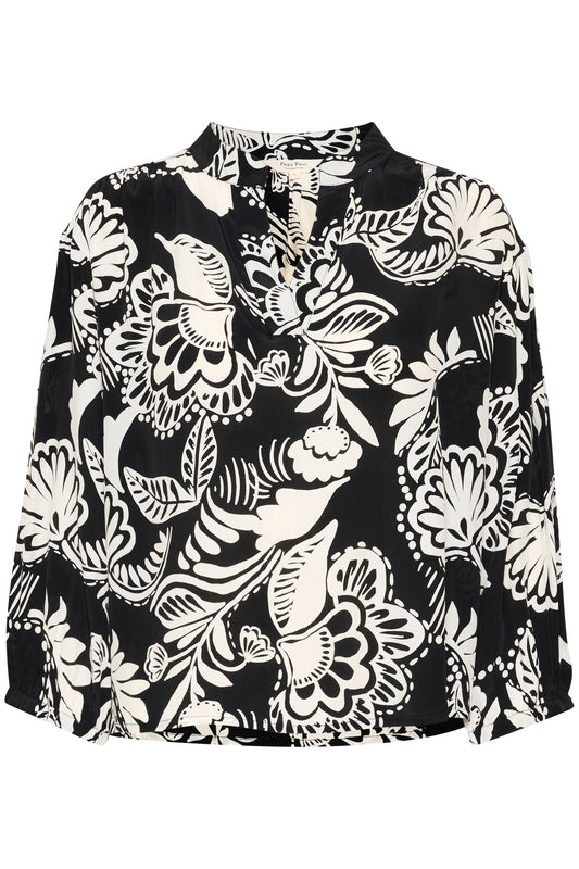 Part Two Ginevera Black Graphic Print Blouse