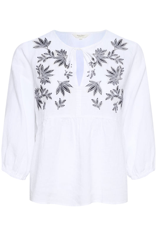 Part Two Gwendina Bright White Embroidery Blouse