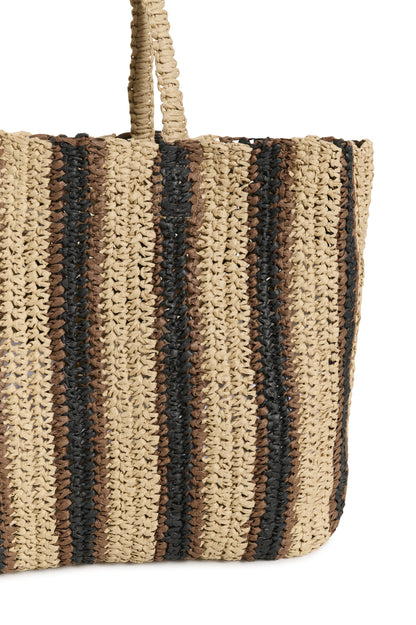 Part Two Giorgia Natural/Brown/Black Stripe Bag