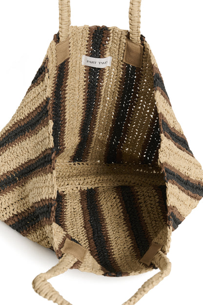 Part Two Giorgia Natural/Brown/Black Stripe Bag