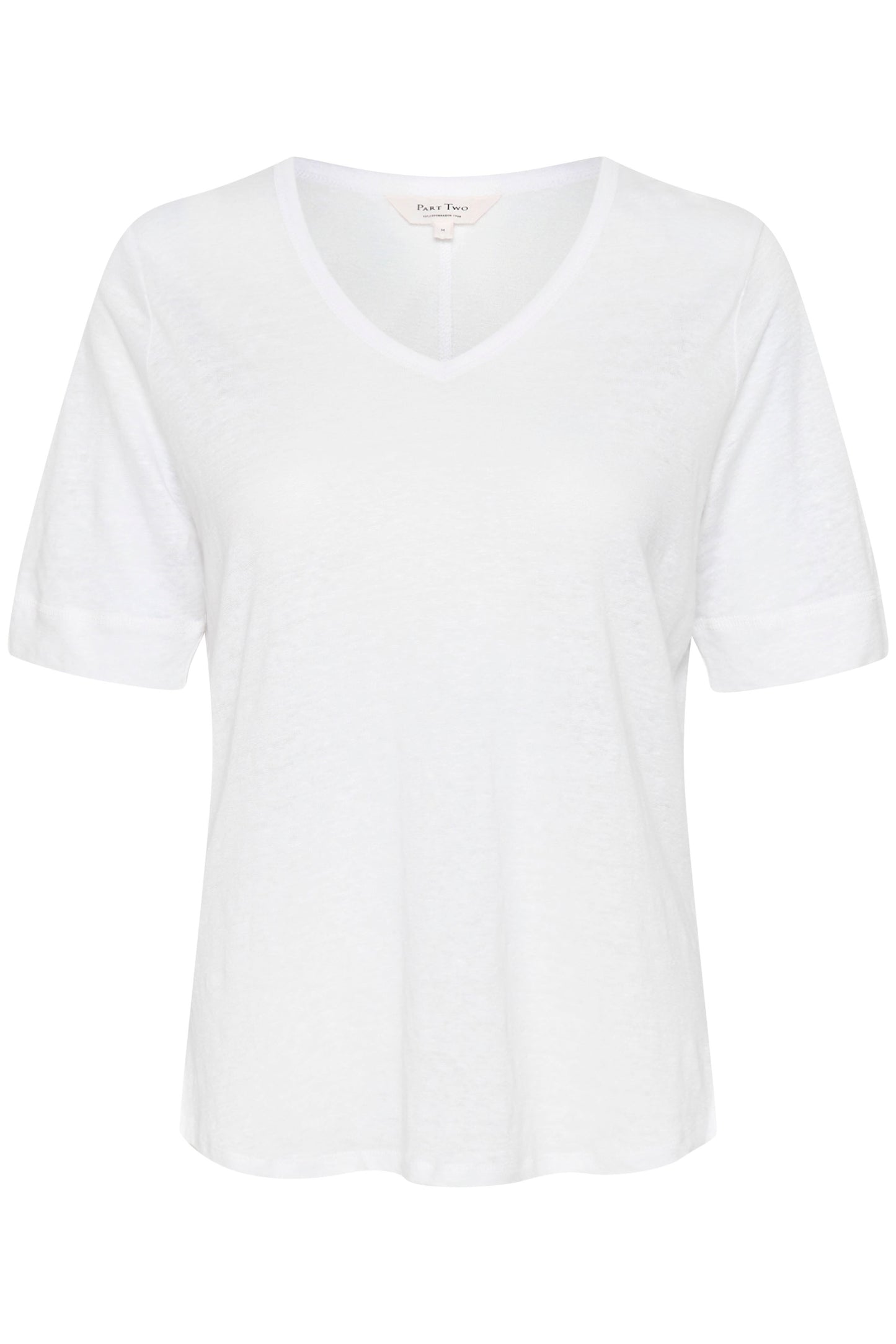 Part Two Curlies Bright White Linen T-shirt