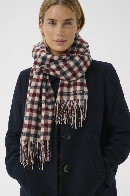 Part Two Kitha Tawny Port Check Scarf