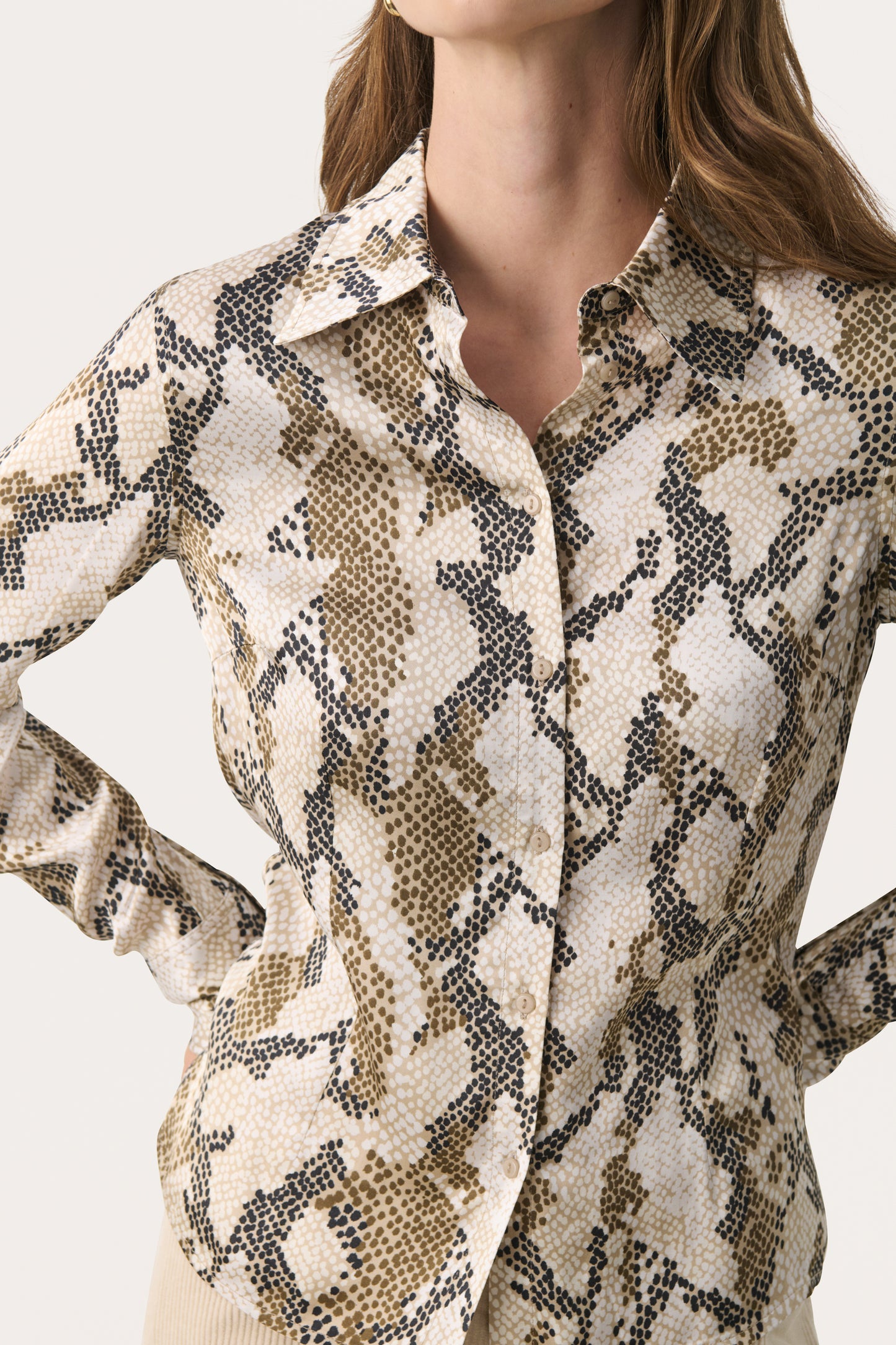 Part Two Lenda French Oak Snake Print Blouse