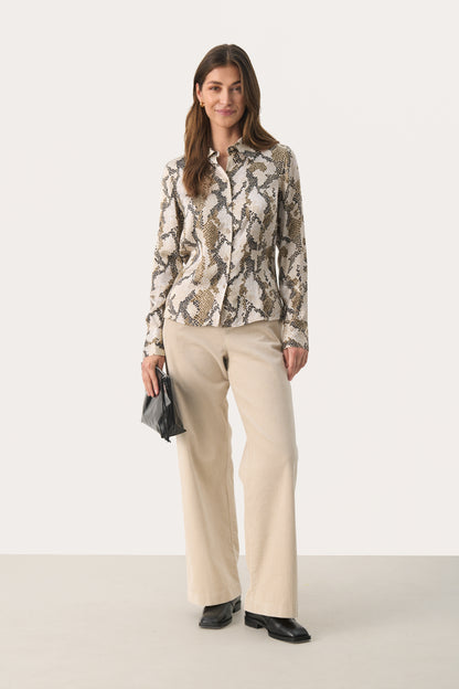 Part Two Lenda French Oak Snake Print Blouse