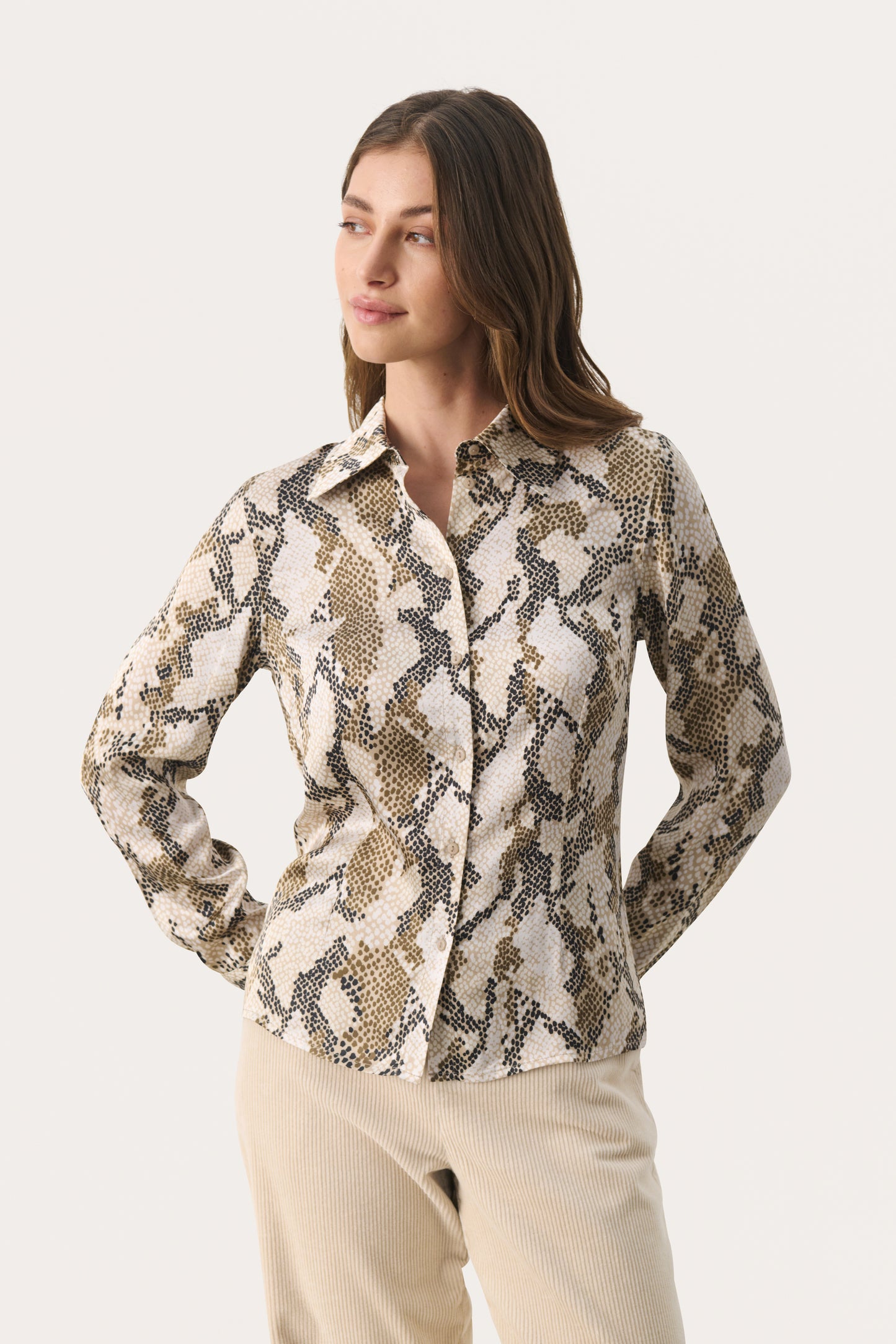 Part Two Lenda French Oak Snake Print Blouse