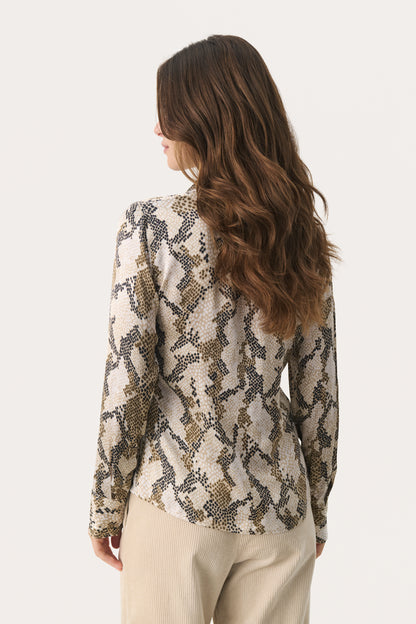 Part Two Lenda French Oak Snake Print Blouse