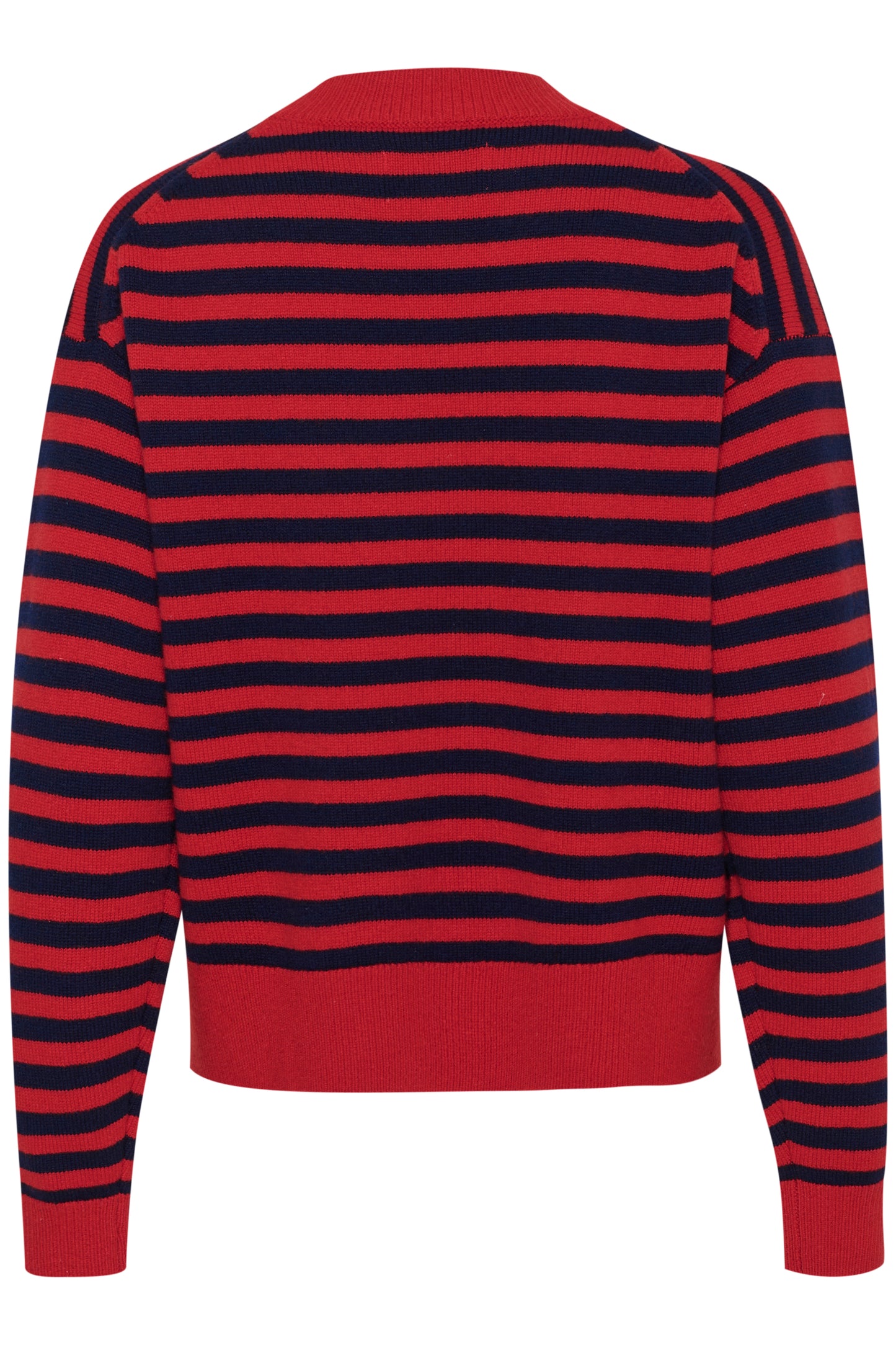 Part Two Maria Salsa & Dark Navy Wool Stripe Jumper